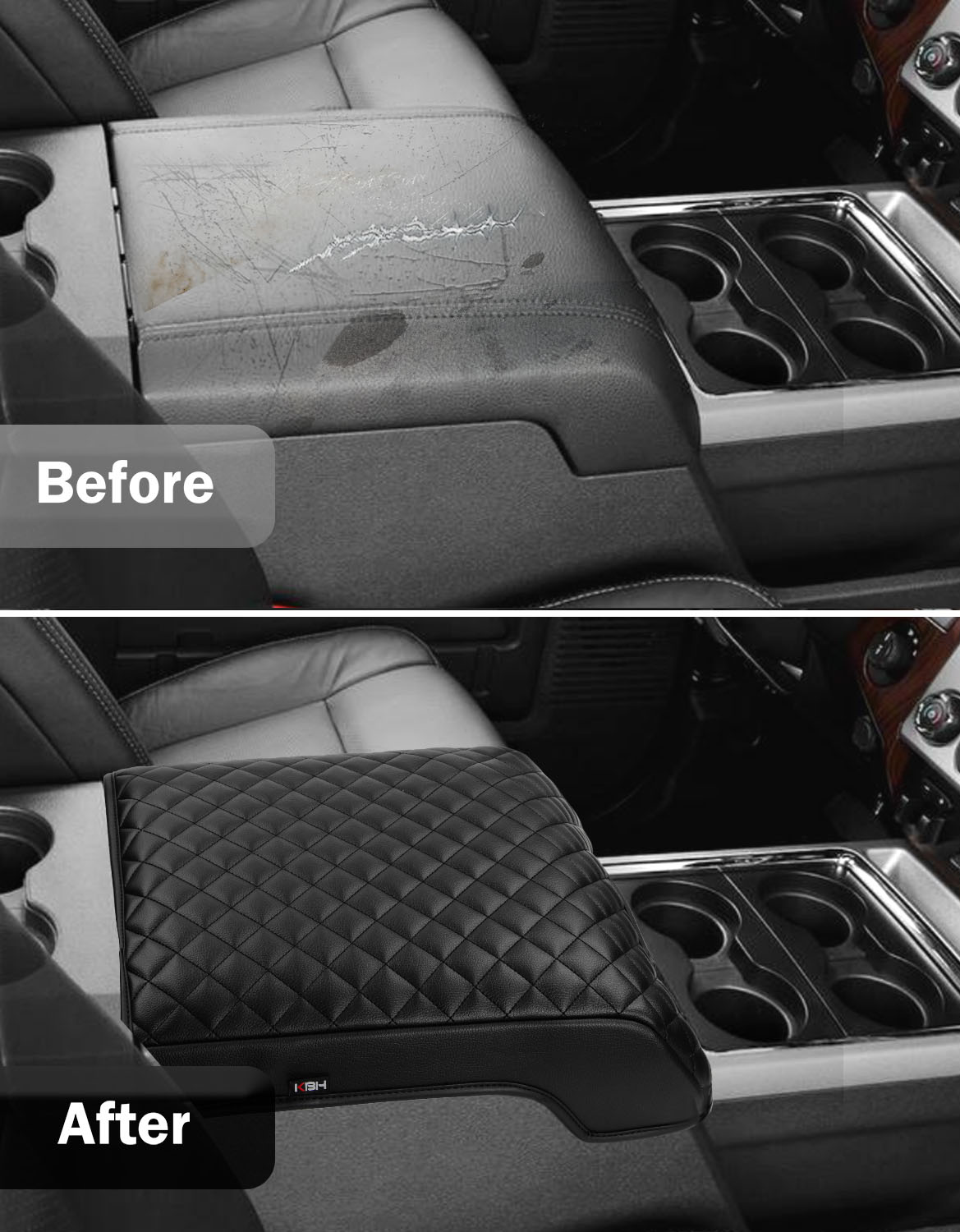 Center Console Cover Pad for Bucket Seat 2011-2016 Ford F250 F350 F450 F550 Super Duty