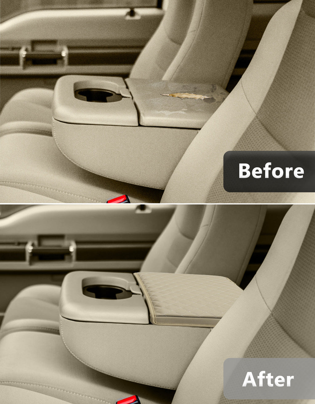 Center Console Armrest Cover Pad for Jump Seat 1999-2010 Ford F250 F350 F450 Super Duty,2001-2005 F550 Super Duty