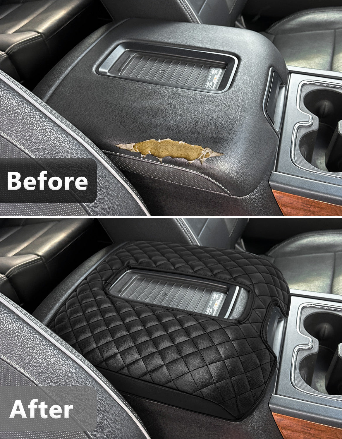 Center Console Armrest Cover Pad for Bucket Seat 2014-2018 Chevy Silverado 1500 2500 3500,2014-2018 GMC Sierra 1500 2500 3500,2015-2020 Tahoe/Yukon/Suburban