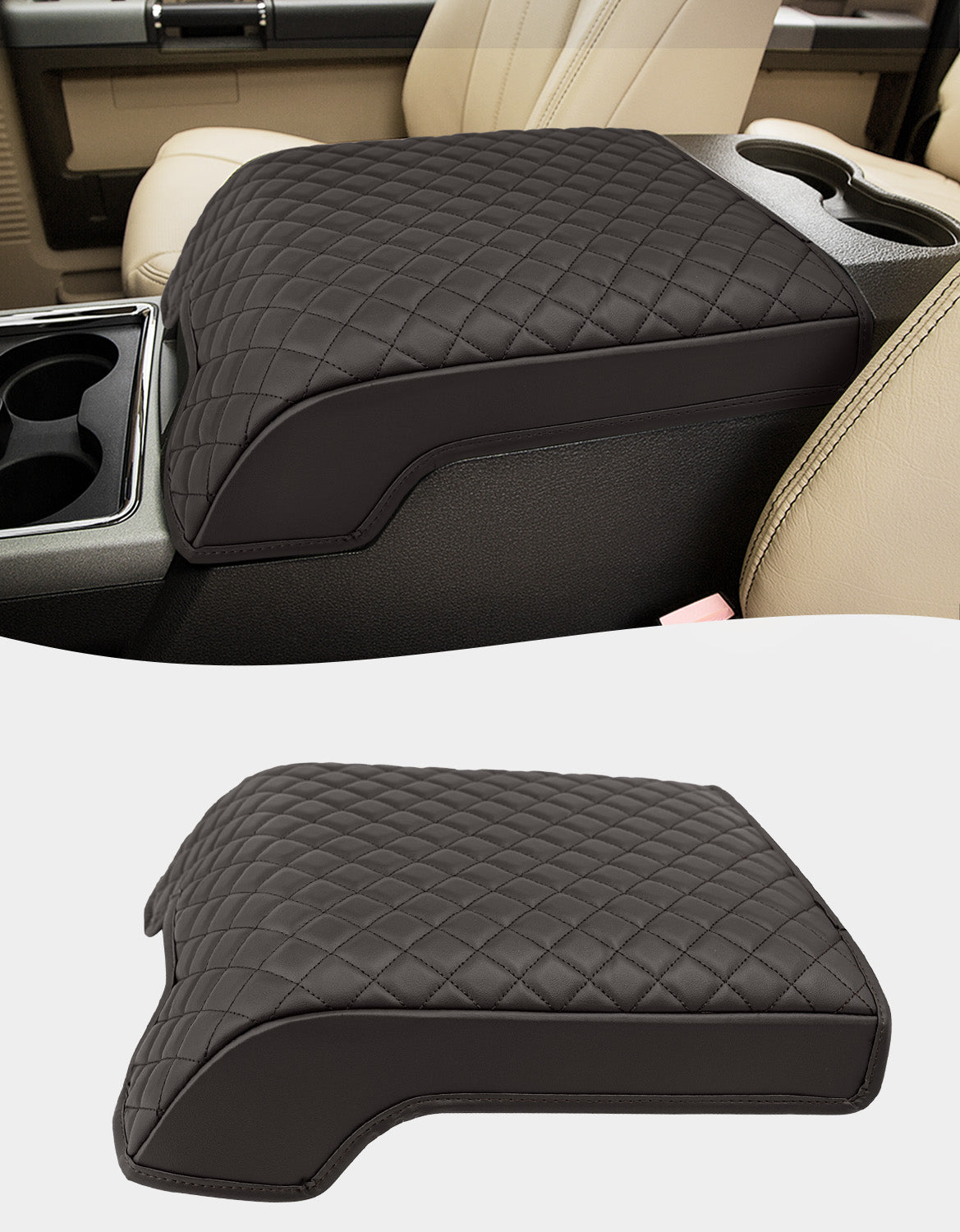 Center Console Cover Pad for Bucket Seat 2011-2016 Ford F250 F350 F450 F550 Super Duty