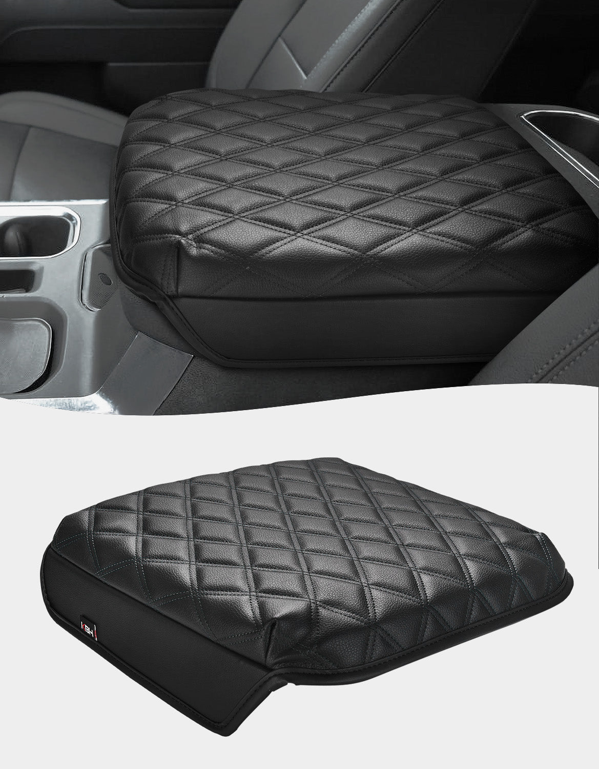 Center Console Armrest Cover Pad for Bucket Seat 2019-2026 Chevy Silverado 1500 2500 3500,2019-2026 GMC Sierra 1500 2500 3500,2021-2026 Tahoe/Suburban/Yukon