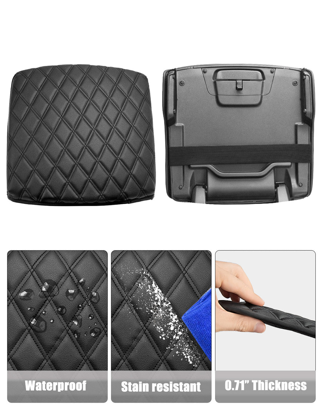 Center Console Armrest Cover Pad Cushion Protector for Bucket Seat 2019-2026 Dodge Ram 1500 2500 3500