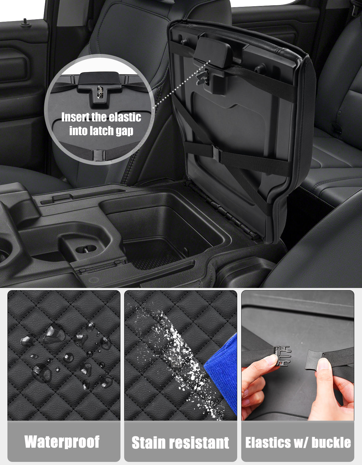 Center Console Armrest Cover for Jump Seat 2019-2025 Dodge Ram 1500 New Model