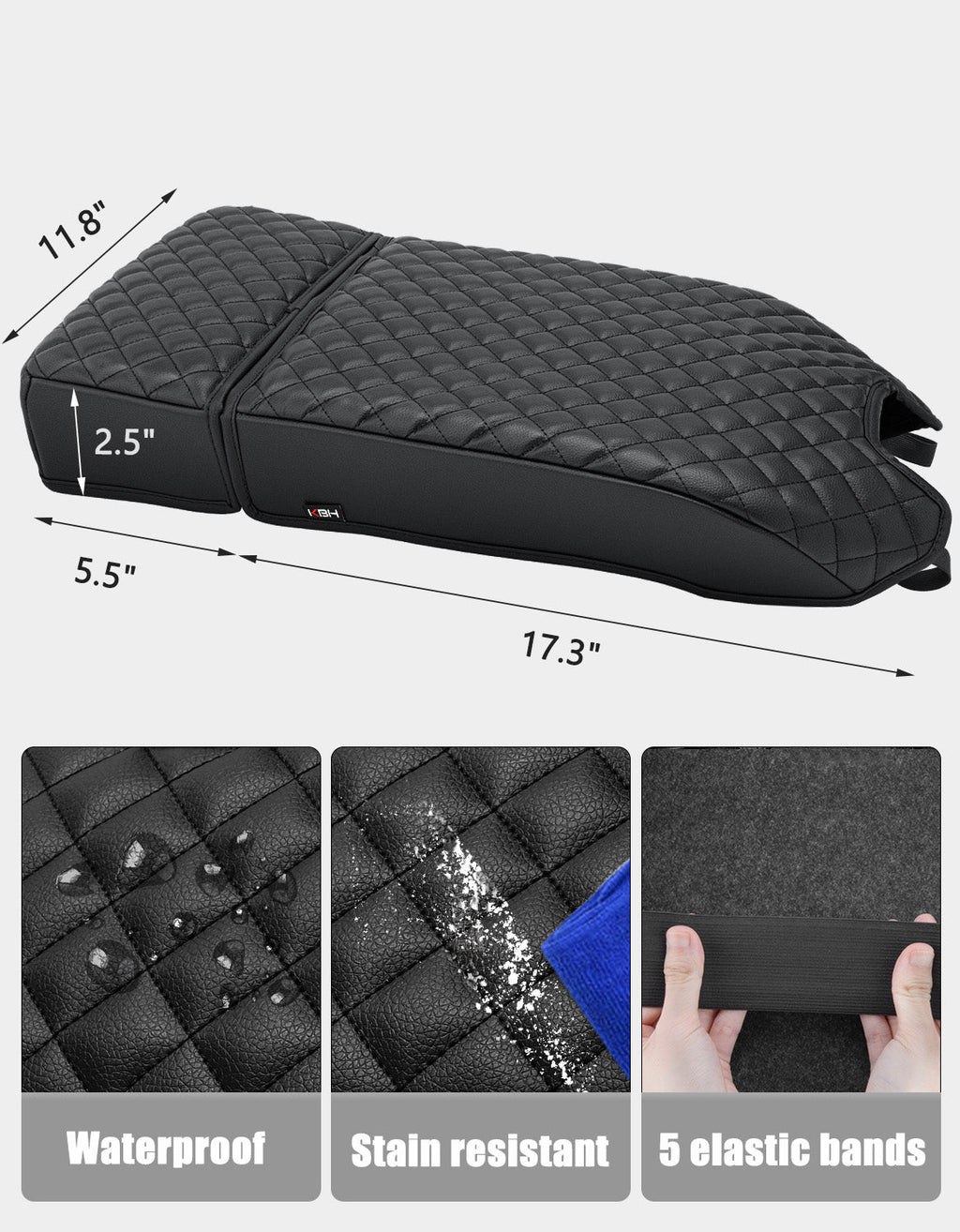 Center Console Armrest Cover Pad for Bucket Seat 2015-2020 Ford F150, 2017-2022 F250 F350 F450 F550 Super Duty, 2018-2024 Ford Expedition