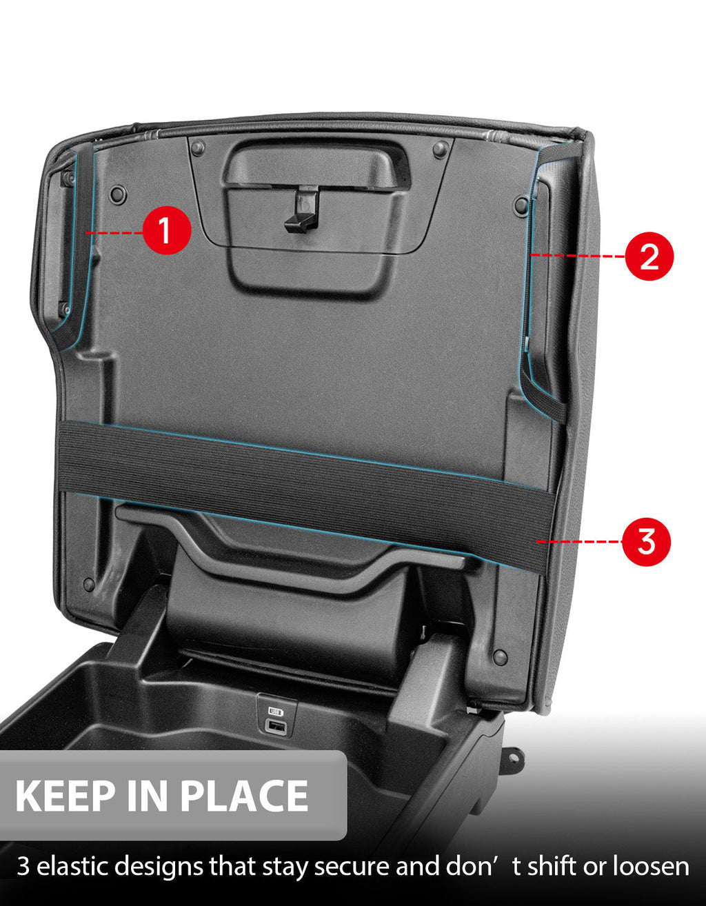 Center Console Armrest Cover Pad for Bucket Seat 2019-2026 Dodge Ram 1500 2500 3500