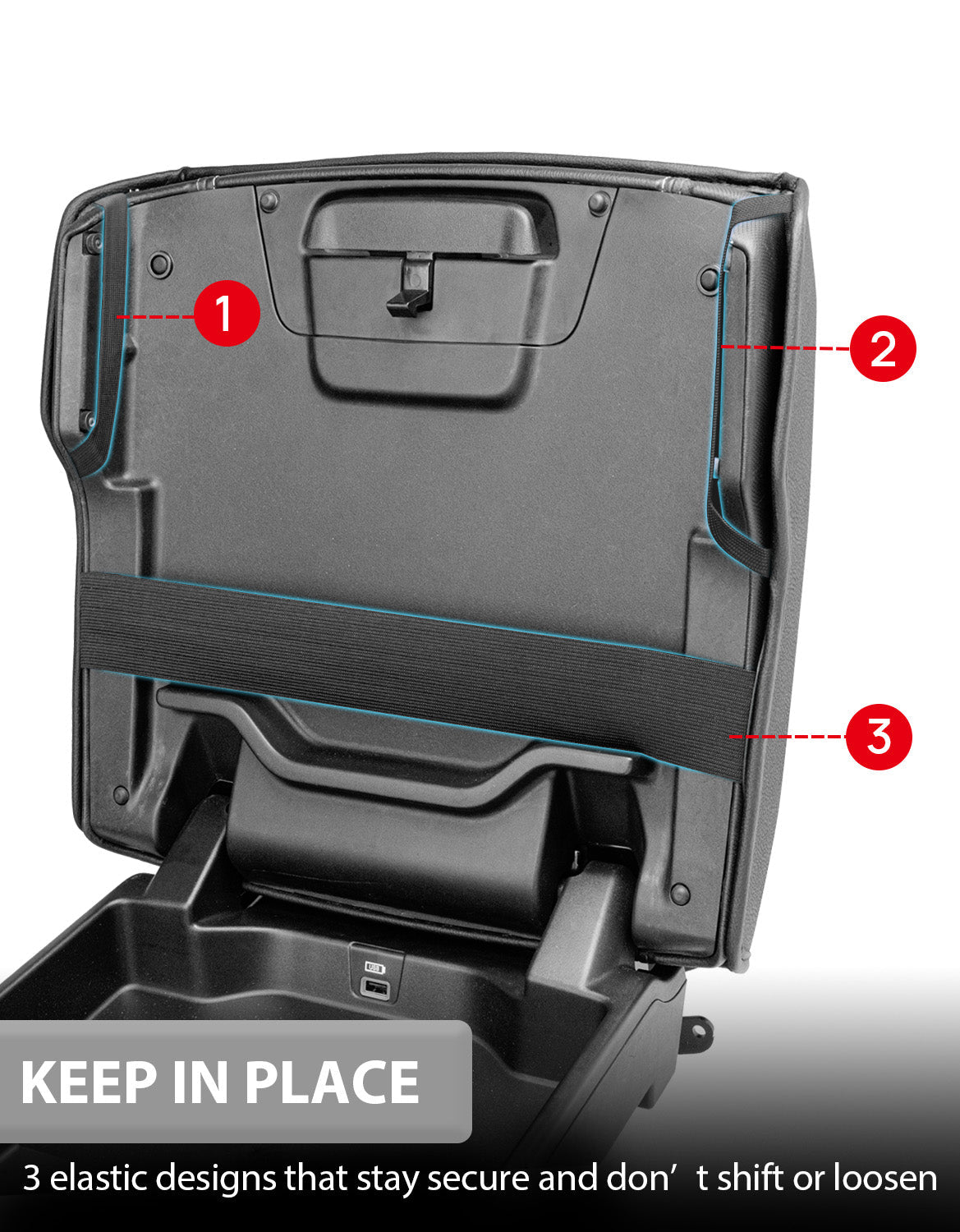 Center Console Armrest Cover Pad for Bucket Seat 2019-2026 Dodge Ram 1500 2500 3500