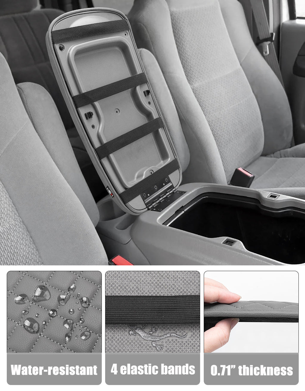 Center Console Armrest Cover for Bucket Seat 1999-2007 Ford F250 F350 F450 F550 Super Duty,2000-2008 Ford F650 Super Duty,1999-2007 Ford Excursion