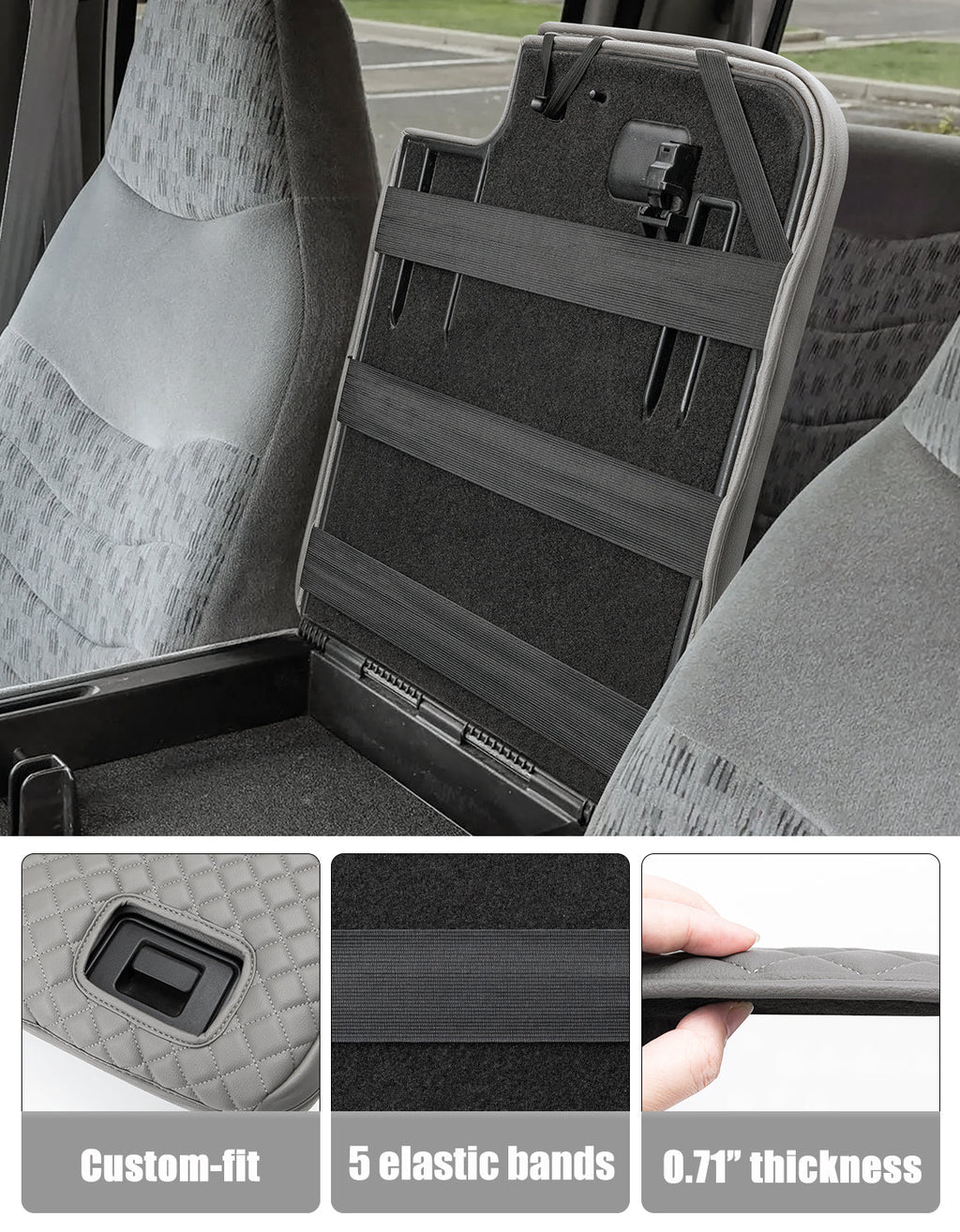 Center Console Armrest Cover Pad for Jump Seat 1999-2001 Ford F250 F350 F450 Super Duty