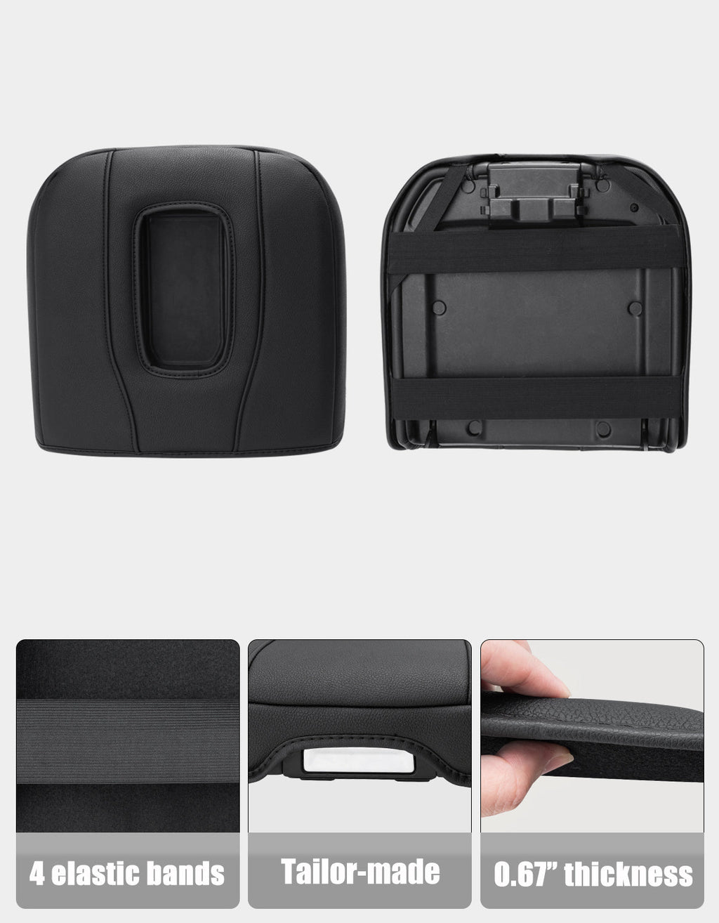 Thick Version Center Console Cushion Cover for Bucket Seat 2019-2026 GMC Sierra 1500 2500 3500,2019-2026 Chevy Silverado 1500 2500 3500, 2021-2026 Tahoe/Suburban/Yukon
