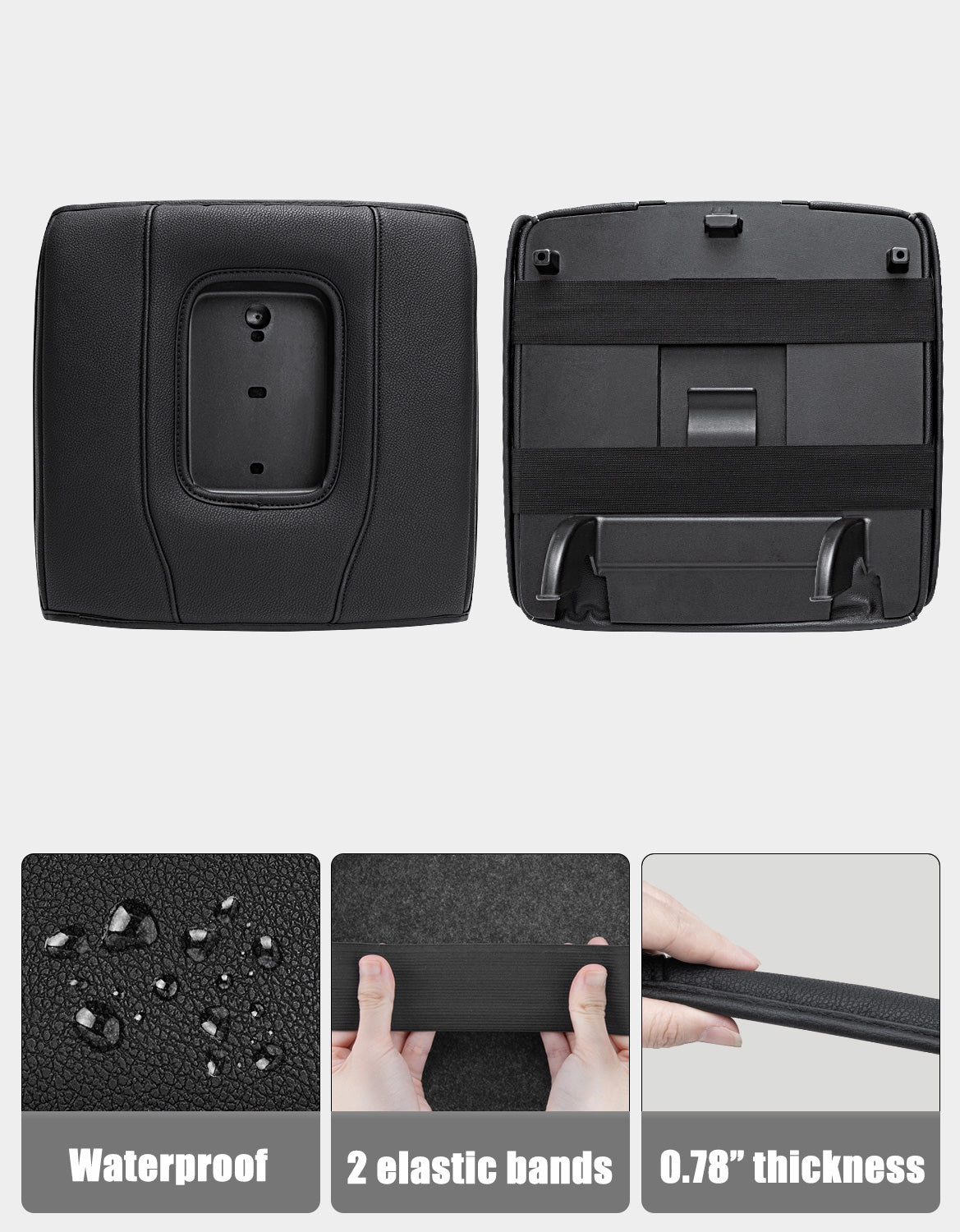 Center Console Armrest Cover for Jump Seat 2014-2018 Chevy Silverado 1500 2500 3500,2014-2018 GMC Sierra 1500 2500 3500
