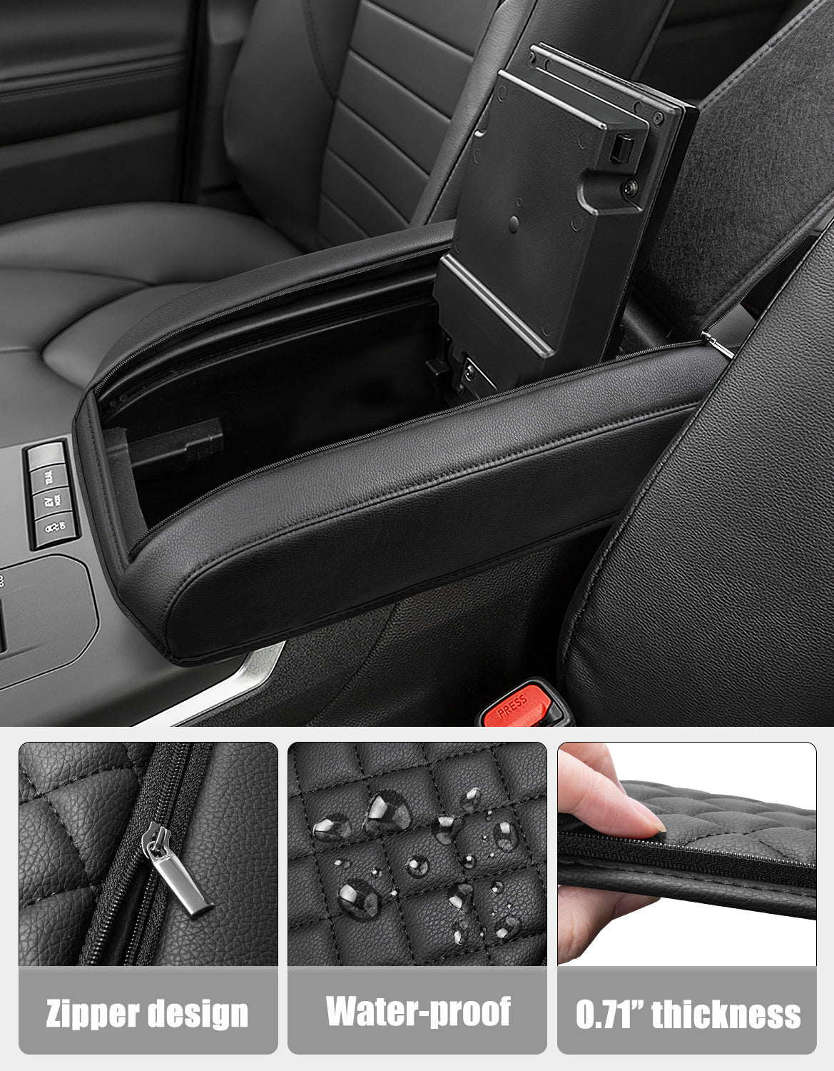 Center Console Armrest Cover Pad for Toyota Highlander 2020-2025