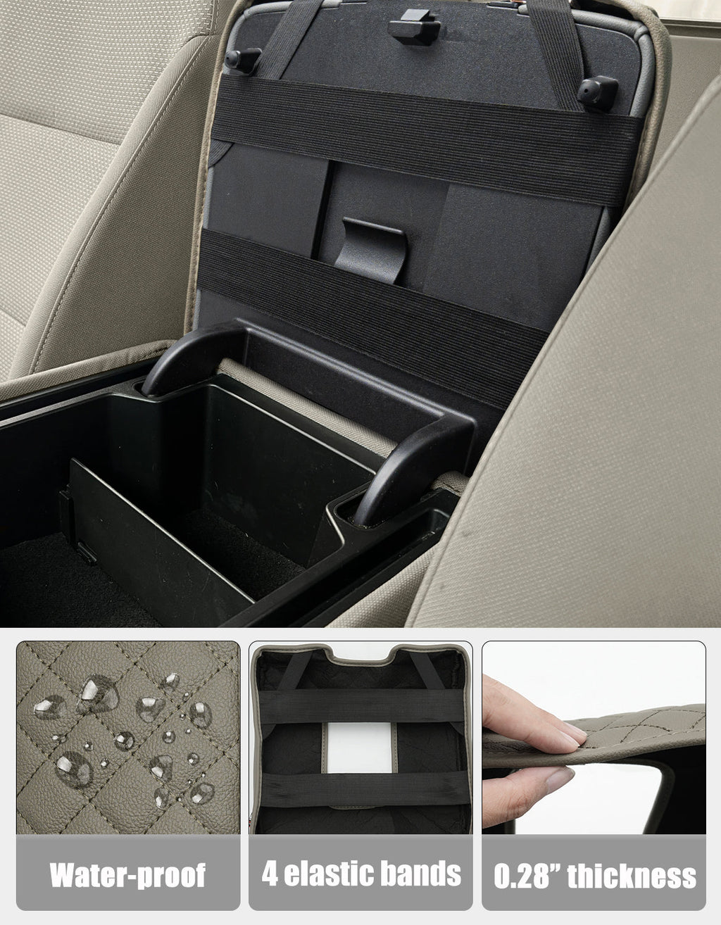 Center Console Armrest Cover for Jump Seat 2014-2018 Chevy Silverado 1500 2500 3500,2014-2018 GMC Sierra 1500 2500 3500
