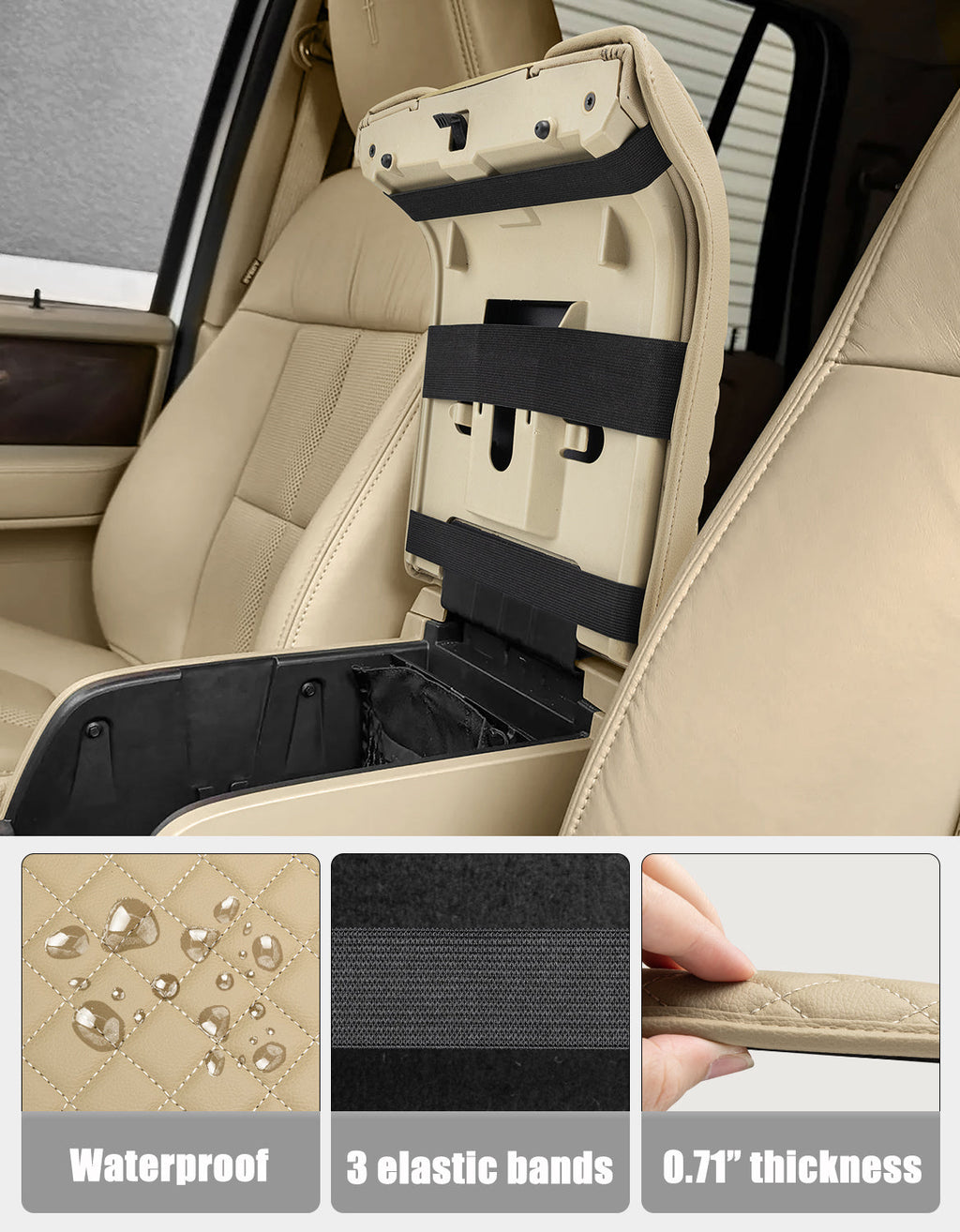 Center Console Armrest Cover Pad for Lincoln Navigator 2007-2014