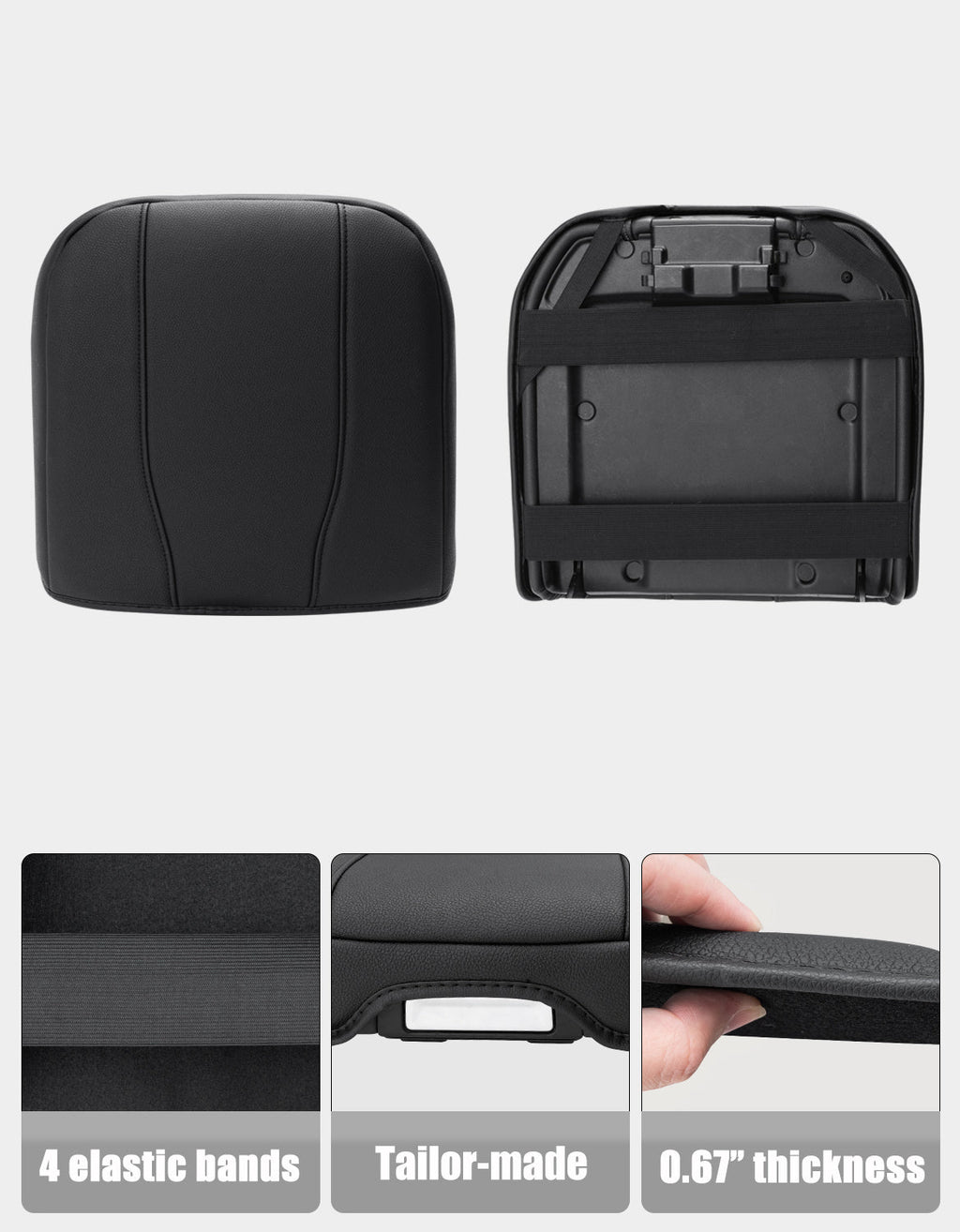 Thick Version Center Console Cushion Cover for  Bucket Seat 2019-2026 GMC Sierra 1500 2500 3500,2019-2026 Chevy Silverado 1500 2500 3500, 2021-2026 Tahoe/Suburban/Yukon