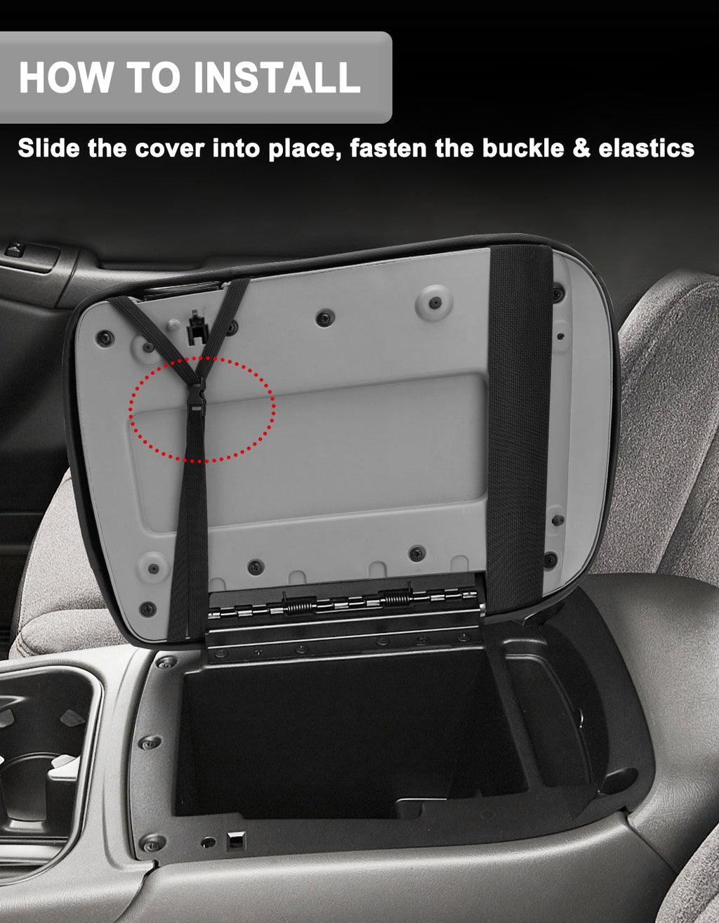 Center Console Armrest Cover for Bucket Seat 2003-2006 Chevy Silverado 1500 2500 3500,2003-2006 Chevy Tahoe/Suburban/Avalanche, 2003-2006 GMC Sierra 1500 2500 3500,2003-2006 GMC Yukon