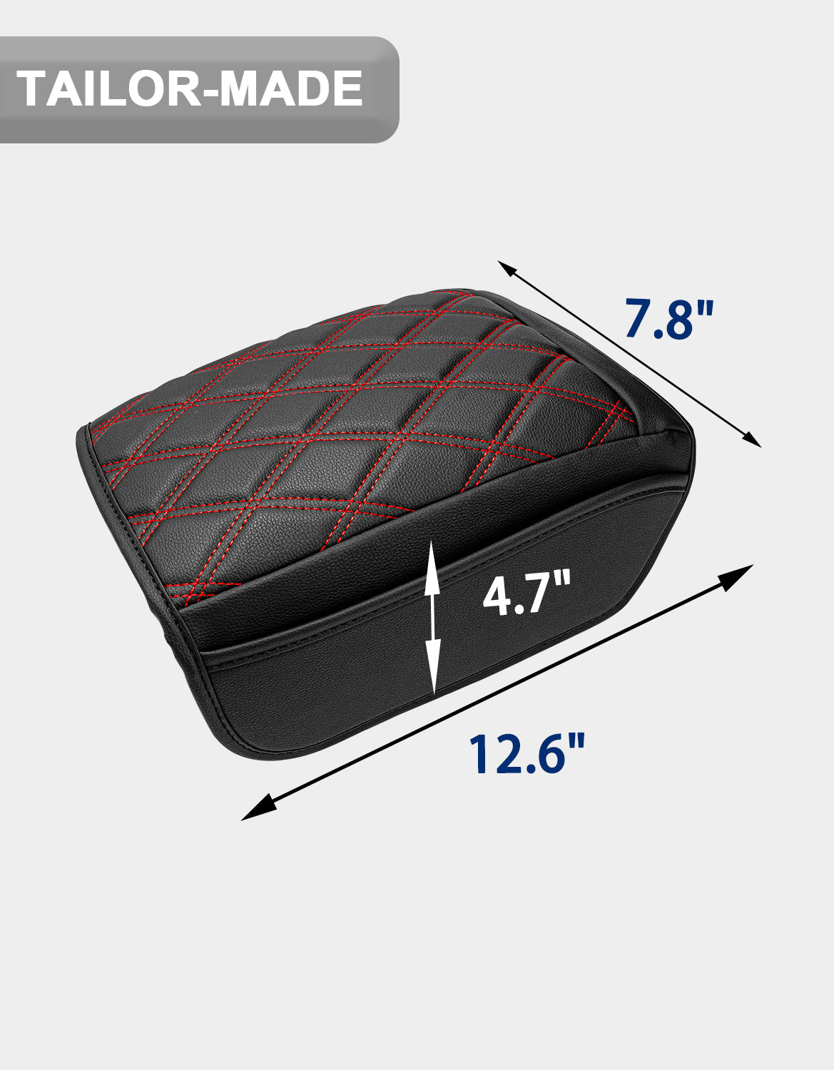 Center Console Armrest Cover for 2018-2025 Jeep Wrangler JL with Side Pockets